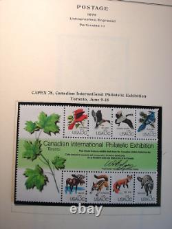 1,015 U. S. Mint NH Stamps in 1978 to 1995 Scott National Stamp Album Nice