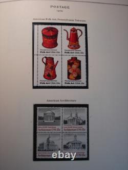 1,015 U. S. Mint NH Stamps in 1978 to 1995 Scott National Stamp Album Nice