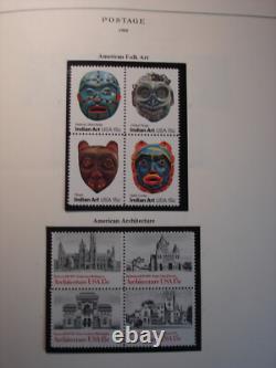 1,015 U. S. Mint NH Stamps in 1978 to 1995 Scott National Stamp Album Nice