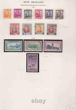 1038-1976 New Zealand Collection On Page Album Complete Issues, Mint H, Nh Used