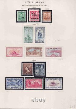 1038-1976 New Zealand Collection On Page Album Complete Issues, Mint H, Nh Used