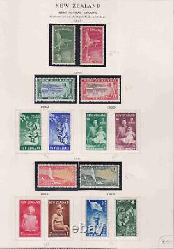 1038-1976 New Zealand Collection On Page Album Complete Issues, Mint H, Nh Used