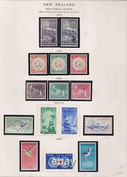 1038-1976 New Zealand Collection On Page Album Complete Issues, Mint H, Nh Used