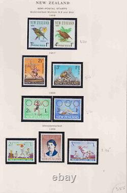 1038-1976 New Zealand Collection On Page Album Complete Issues, Mint H, Nh Used