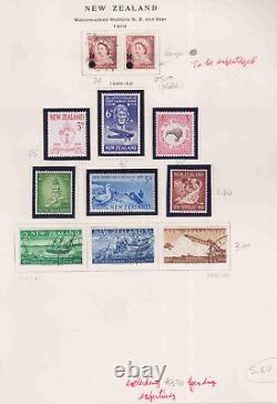 1038-1976 New Zealand Collection On Page Album Complete Issues, Mint H, Nh Used