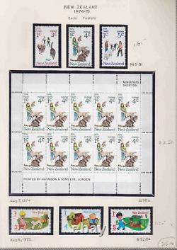 1038-1976 New Zealand Collection On Page Album Complete Issues, Mint H, Nh Used