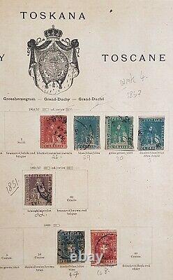 1851-1860 Italy States Tuscany Collection On Album Page Used Sg2248 Cv£1900