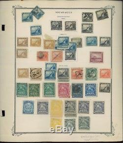 1862-1957 Nicaragua Postage Stamp Collection on Album Pages Catalog Value $3,471