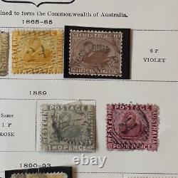 1865 EARLY 1900's WESTERN AUSTRALIA STAMPS LOT ON ALBUM PAGE, GREAT COLLECTION