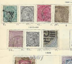 1866-1900 India Stamp Lot On Album Page, Great Collection