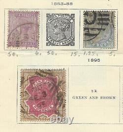 1866-1900 India Stamp Lot On Album Page, Great Collection