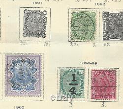 1866-1900 India Stamp Lot On Album Page, Great Collection