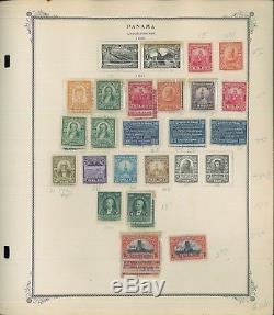 1878-1956 Panama Postage Stamp Collection on Album Pages Catalog Value $753
