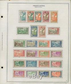 1887-1947 French Guiana Mint & Used Stamp Collection on Album Pages Value $1,285