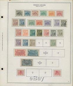 1887-1947 French Guiana Mint & Used Stamp Collection on Album Pages Value $1,285