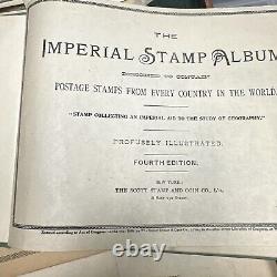 1899 Imperial Stamp Album Partially Filled With Stamps From All Over The World