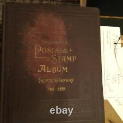 1901-1920 SCOTT STAMP COLLECTION + ALBUM. OLD Hinged and loose stamps included