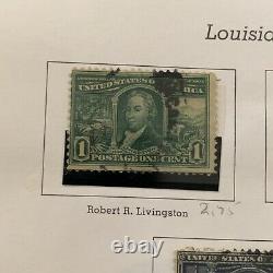 1904 U. S. Louisiana Purchase Exposition Stamp Set On Partial Album Page