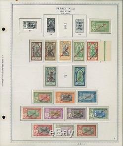 1914-1954 French India Mint & Used Stamp Collection on Album Pages Value $2,300