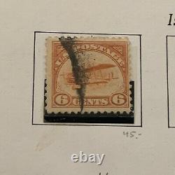 1918-1930 Mint Used U. S. Airmail Stamp Curtiss Jenny, #614-616 Lot Album Page