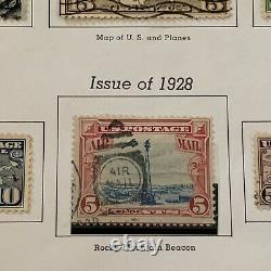 1918-1930 Mint Used U. S. Airmail Stamp Curtiss Jenny, #614-616 Lot Album Page