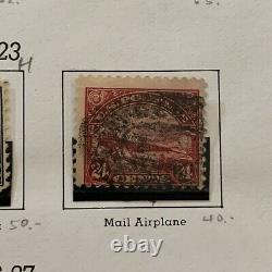 1918-1930 Mint Used U. S. Airmail Stamp Lot On Album Page Great Gift For Dad