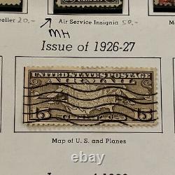 1918-1930 Mint Used U. S. Airmail Stamp Lot On Album Page Great Gift For Dad