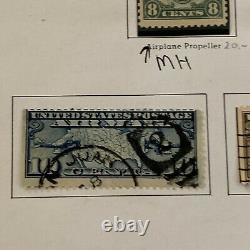 1918-1930 Mint Used U. S. Airmail Stamp Lot On Album Page Great Gift For Dad