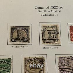 1922-26 Us Stamps $1, $2, $5 Lot On Near Complete Album Page Gift For Elderly