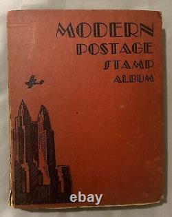 1935 Vintage MODERN Postage STAMP Album Over 3000 Worldwide Prior 1960s