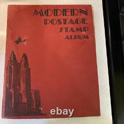 1935 Vintage MODERN Postage STAMP Album Over 3000 Worldwide Prior 1960s Loose