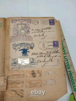 1935 Whitman Around the World Stamp Book many old stamps! Read Look Back Cover