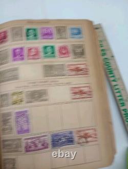 1935 Whitman Around the World Stamp Book many old stamps! Read Look Back Cover