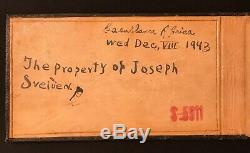 1943 WWII Soldier's Hand Written War Time Field Autograph Book / Stamp Album