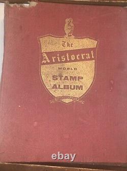 1957 Aristocrat World Stamp Album Post Binder Many Stamps Foreign & Domestic