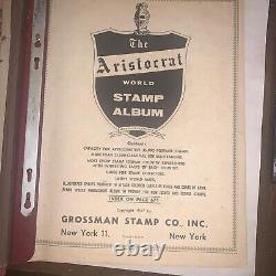 1957 Aristocrat World Stamp Album Post Binder Many Stamps Foreign & Domestic