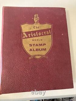 1957 Grossman Aristocrat World Stamp Album 1650+ Stamps See Sample Pics