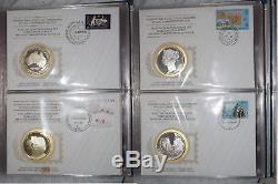 1975 -1977 SOCIETY POSTMASTERS ALBUM 36 SILVER MEDALS x 20g + FDC COMPLETE SET