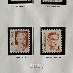 1980-1985 Great Americans Mnh Og U. S. Stamps On Album Page, Missing 11c