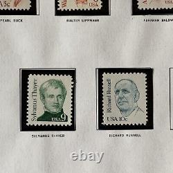 1980-1985 Great Americans Mnh Og U. S. Stamps On Album Page, Missing 11c
