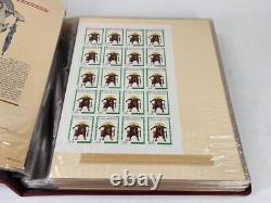 2 Large Norman Rockwell Mint Sheet Stamp Collection In Album Complete Volumes