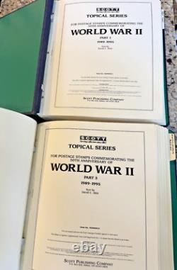 2 Scott Commemorative WWII Postage Stamp Albums 1989-1998 1,300 MNH Int'l Stamps