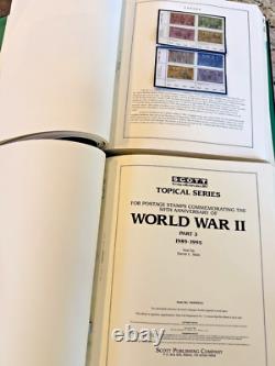 2 Scott Commemorative WWII Postage Stamp Albums 1989-1998 1,300 MNH Int'l Stamps