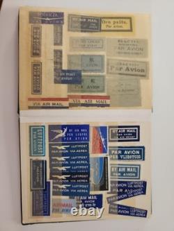2 Vintage KEK Stamp Albums Austria + Airmail Labels / Ephemera Collection