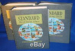 3 Big Books Standard World Stamp Albums Collection H E Harris Many Many Stamps
