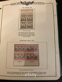 600+ US Plate Block Collection 1929-1975 Mainly Never Hinged