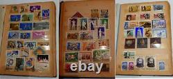 622 Stamps Antique Worldwide Postage Stamp Album Book Collection1920-1960