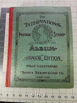 ANTIQUE 1935 THE INTERNATIONAL POSTAGE STAMP ALBUM Junior Edition Scott Stamp &