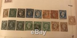 APPROXIMATE 1000 EARLY STAMPS FRANCE 1870's UP USED UNUSED ALBUM PAGE COLLECTION