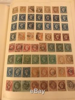 APPROXIMATE 1000 EARLY STAMPS FRANCE 1870's UP USED UNUSED ALBUM PAGE COLLECTION